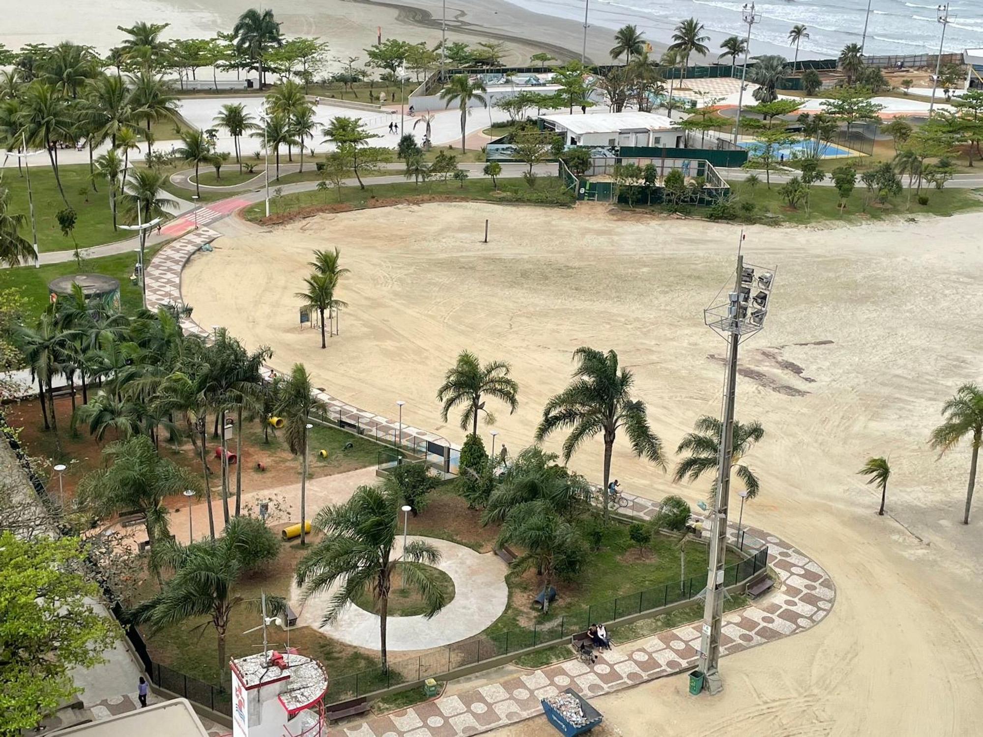Апартаменты Ap Pe Na Areia Vista Parcial Mar Сантос Экстерьер фото
