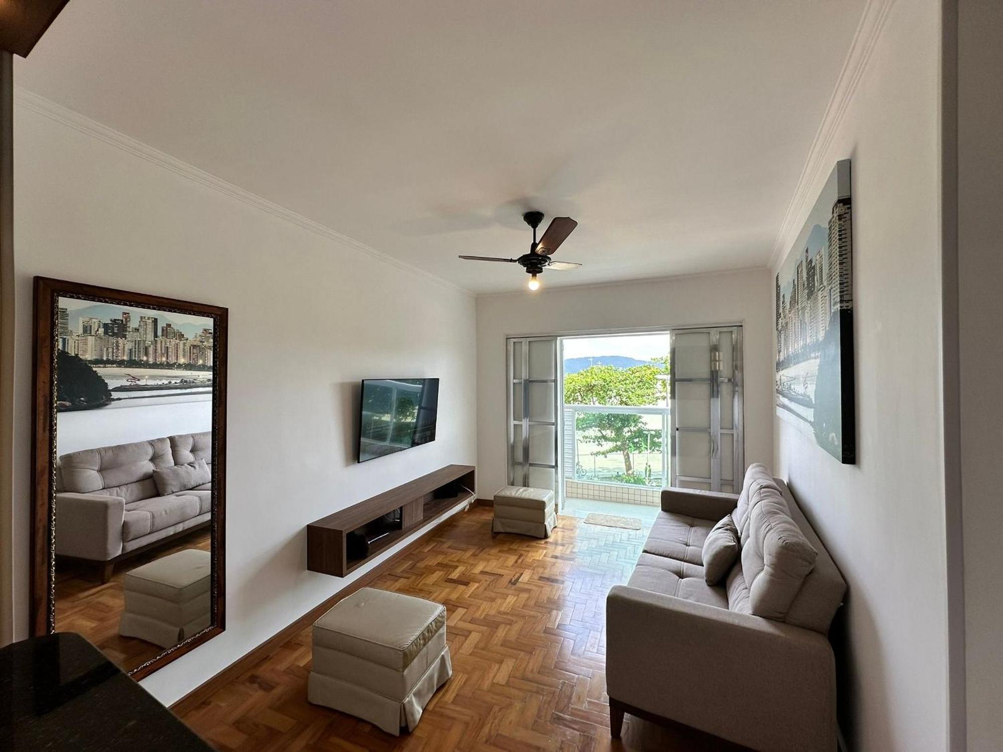 Апартаменты Ap Pe Na Areia Vista Parcial Mar Сантос Экстерьер фото